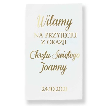 Tablica powitalna na chrzest święty, Tablica z okazji Chrztu świętego 40x70