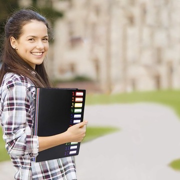 Расширяющаяся папка А4, 12 отделений, цветная.