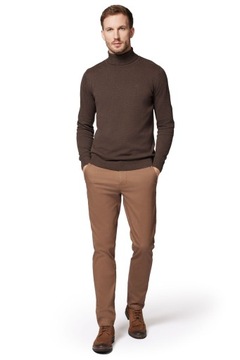 Spodnie Chino Slim Fit Beżowe z Bawełną Próchnik PM2 W34/L32
