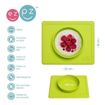 EZPZ Миска силиконовая с подушечкой 2в1 Mini Bowl Зеленая