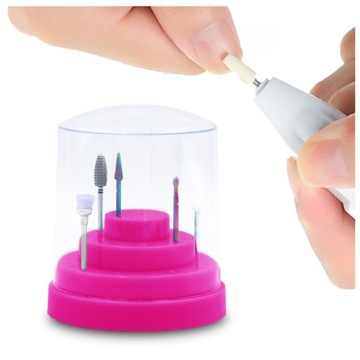 Pojemnik Pudełko na 48x Frezy do paznokci Fuchsia