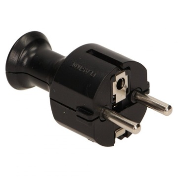 Вилка прямая съемная Uni-SCHUKO 2p+Z Schuko 16A 250V WT-40 ЧЕРНАЯ
