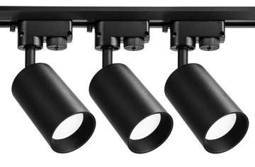 3x Halogen Szynowy Biały + Szynoprzewód 1 Fazowy