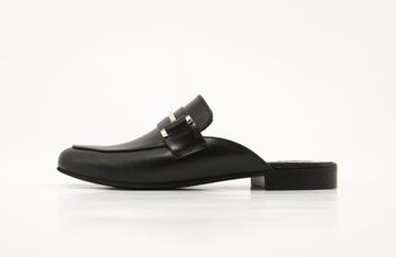 Кожаные шлепанцы Nessi 21052 черные Размер 36