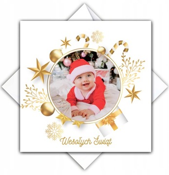 Foto Kartki Świąteczne ze zdjęciem Boże Narodzenie Nowy Rok życzenia