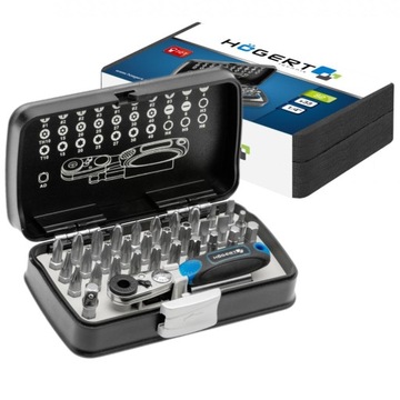 НАБОР НАСАДОК ДЛЯ ОТВЕРТОК, 33 предмета, ТРЕЩОТКА Hogert