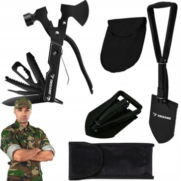 ZESTAW WOJSKOWY SURVIVALOWY NARZĘDZI MULTITOOL SAPERKA SURVIVAL XL 20w1