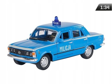 Model 1:34 PRL FIAT 125p MILICJA niebieski