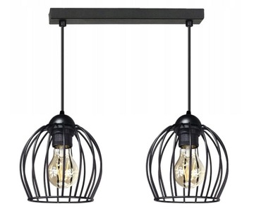 Lampa wisząca sufitowa regulowana OWAL 2 czarna