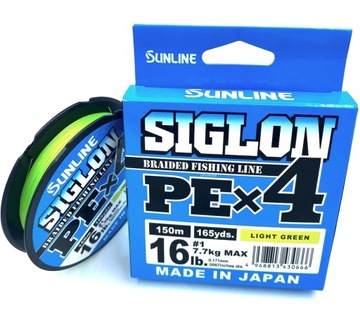 Plecionka SIGLON PE x4 0,171 mm 7,7kg zieleń fluo / light green 150 m