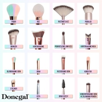 Donegal Кисть для макияжа, для нанесения жидкой косметики, двойная щетина.