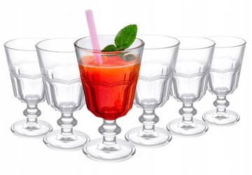 KOMPLET SZKLANEK pucharków 6szt do wody soków deserów Arabesca 240ml