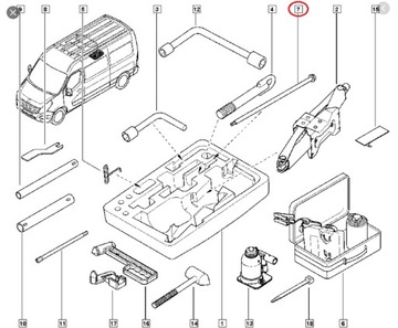 КЛЮЧ ДЛЯ ПОДЪЕМА КОЛЕСА RENAULT MASTER III 2.3 DCI ОРИГИНАЛ