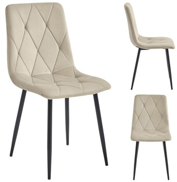 Krzesło LUMINES tapicerowane aksamitne NOWOCZESNE