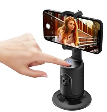 GIMBAL czarny OBROTOWY uchwyt statyw na telefon śledzący ruch 360
