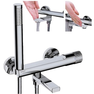 BATERIA WANNOWA PRYSZNICOWA ŚCIENNA Z MIESZACZEM VALVEX POLSKA DECOR CHROM
