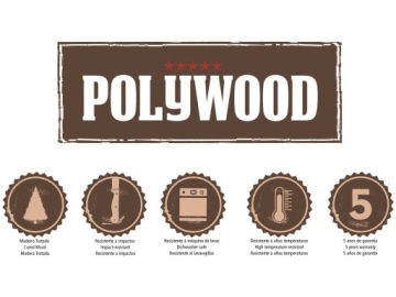 TRAMONTINA 4 ножа POLYWOOD для стейка/пиццы