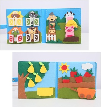 KSIĄŻKA FILCOWA ZAJĘTA 3D SENSORYCZNY EDUKACYJNY