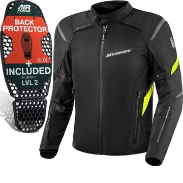 Kurtka motocyklowa SHIMA RUSH 2.0 FLUO żółty tekstylna miejska 3w1 GRATISY