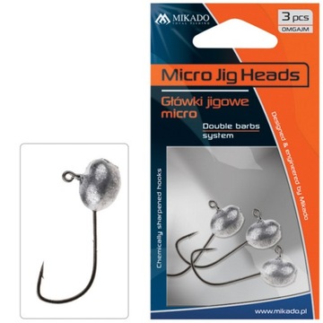 Główka jigowa Mikado - Micro - nr 6 - 3g - 3szt.