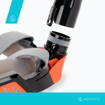 Детская полнолицевая маска для снорклинга AQUASTIC KAI оранжевая XS