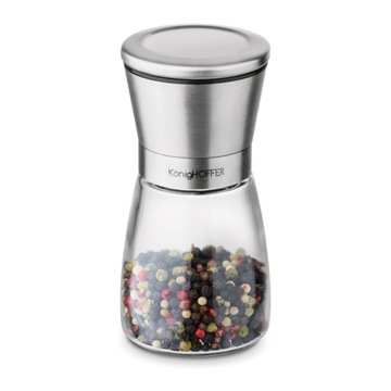 Komplet RĘCZNE MŁYNKI do pieprzu i soli SZKLANE MŁYNKI Konighoffer 170 ml