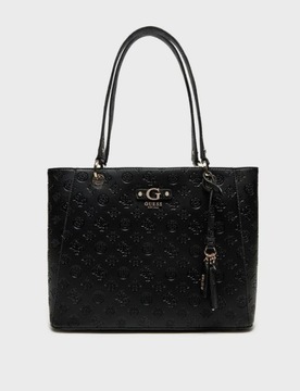 ORYGINALNA SKÓRZANA TOREBKA GUESS GERTY PEONY LOGO 4G CZARNA