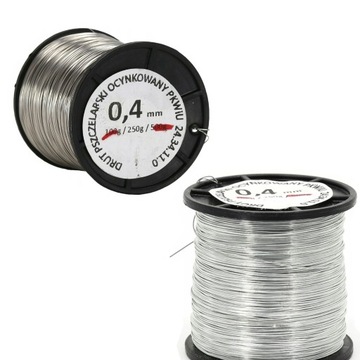 Drut do ramek pszczelich ocynkowany 0,4 mm - 100g