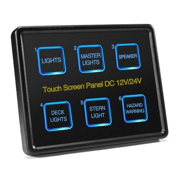 6-клавишный сенсорный переключатель с синим светодиодом