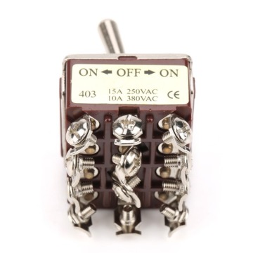 ON/OFF/ON 3-позиционный двухпозиционный переключатель 4PDT 12 контактов 12 мм 7T