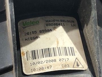 HALOGEN LEVÝ NISSAN QASHQAI 261558990A