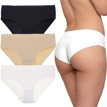 MAJTKI FIGI DAMSKIE BIKINI LASEROWO CIĘTE ZESTAW 3-PAK MIX KOLOR MORAJ XL