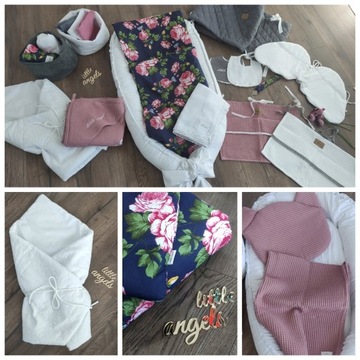 Organizer do łóżeczka - 2 przegródki (różowy)