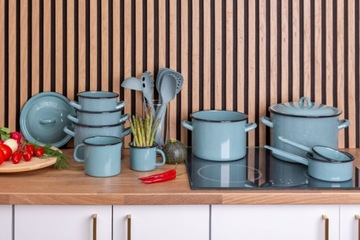 Крышка для кастрюли Altom Design универсальная эмалированная, шалфей, 16 см