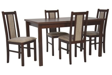 Komplet 4x krzesło DREWNO + stół LAMINAT orzech