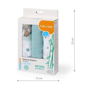 Подгузники из натурального бамбукового волокна NATURAL BAMBOO Babyono 397/12