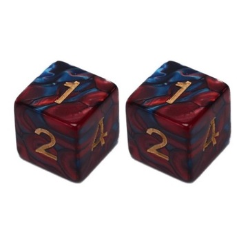 ZESTAW 2 KOSTEK K6 RPG KOŚĆ SZEŚCIOŚCIENNA ZATOKA ŚMIERCI 1,6 CM