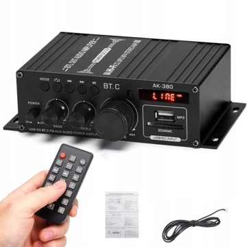 WZMACNIACZ DO KOLUMN BLUETOOTH 5.0 MP3 FM RADIO