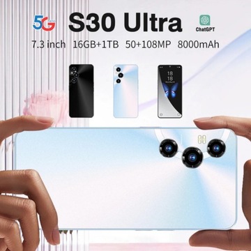 Globalny S 30 Ultra 7.3HD 12GB + 512 GB 8000Mah Android 13 Dual Sim 5G.