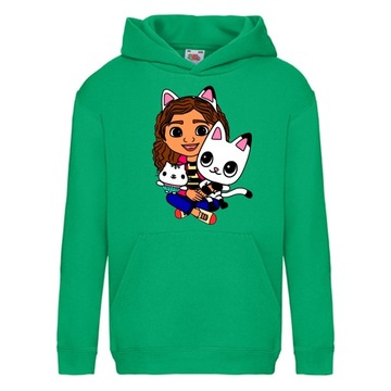 BLUZA KOCI DOMEK GABI Z KAPTUREM 128 cm 7-8 LAT