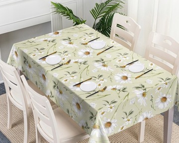 CERATA GRUBA OBRUS Z CERATY WIOSENNA DUŻE KWIATY MARGARETKI 140x260