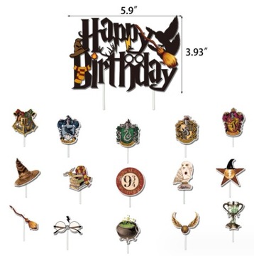 НАБОР ШАРОВ НА ДЕНЬ РОЖДЕНИЯ «ГАРРИ ПОТТЕР» УКРАШЕНИЯ ДЛЯ МАФФИНОВ ТОПЕР ДЛЯ ТОРТА