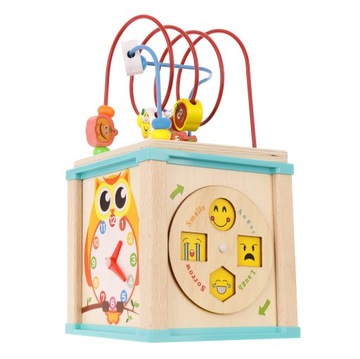 МОНТЕССОРИ РАЗВИВАЮЩИЙ КУБ ДЕРЕВЯННЫЙ ЛАБИРИНТ