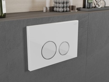 КНОПКА FENIX 05 WC для GEBERIT UP320 БЕЛЫЙ ГЛЯНЦЕВЫЙ/ХРОМ