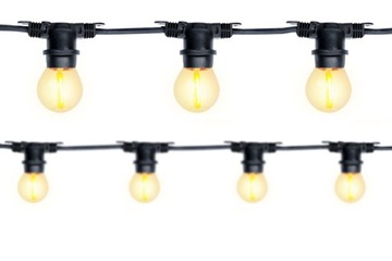 Łańcuch 20 metrów + 20 żarówek LED na działkę pole