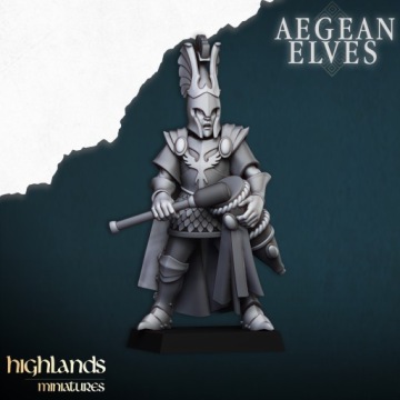Mycenaean Guard Musician, Aegean Elves, Highlands Miniatures
