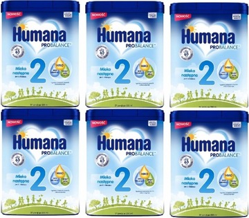 HUMANA 2 HMO MLEKO NASTĘPNE 6m+ 6x750g 65PAK