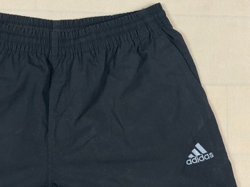 Спортивные шорты Adidas выше колена темно-синие с логотипом S M