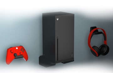 Uchwyt stojak wieszak na ścianę podstawka Xbox Series X + 2x uchwyt na pada