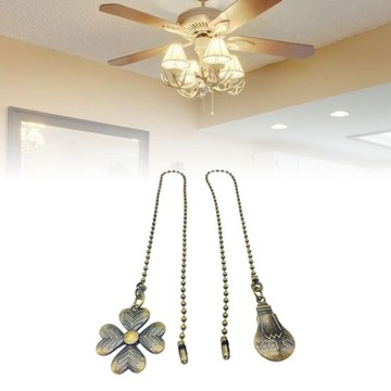 Удлинительная цепочка для вентилятора с украшением в виде шариков. Коричневый потолочный вентилятор